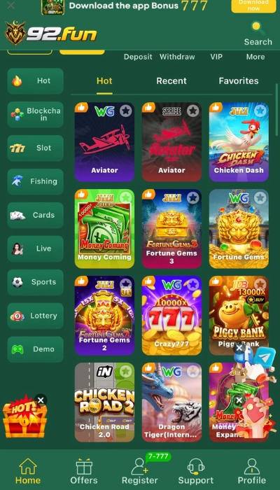 92Fun game Dashboard image