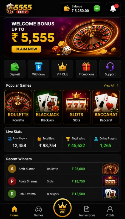 5555Bet Game Dashboard image