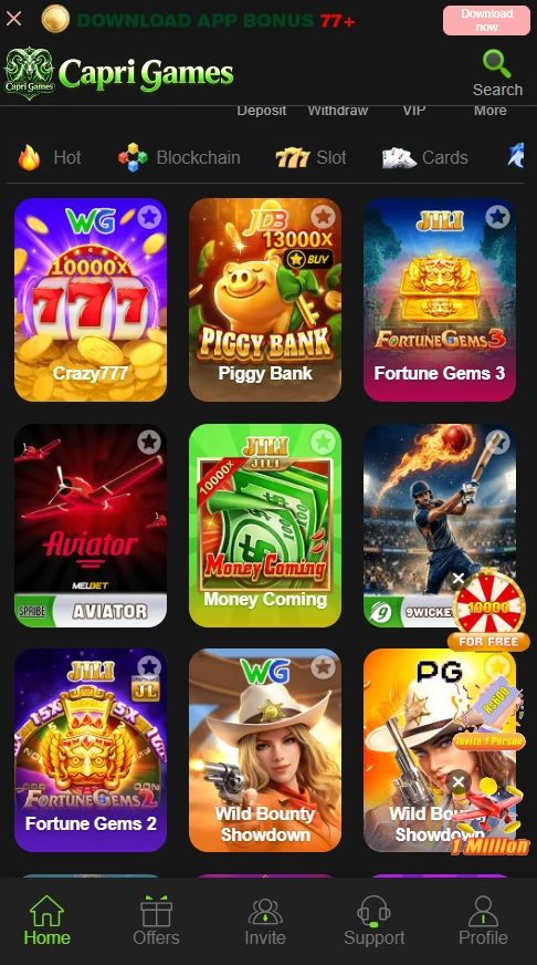 Capri Game Dashboard image