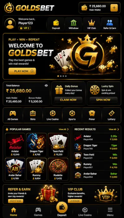GOLDSBET Game Dashboard Image

