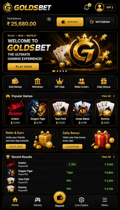 GOLDSBET Game Dashboard image