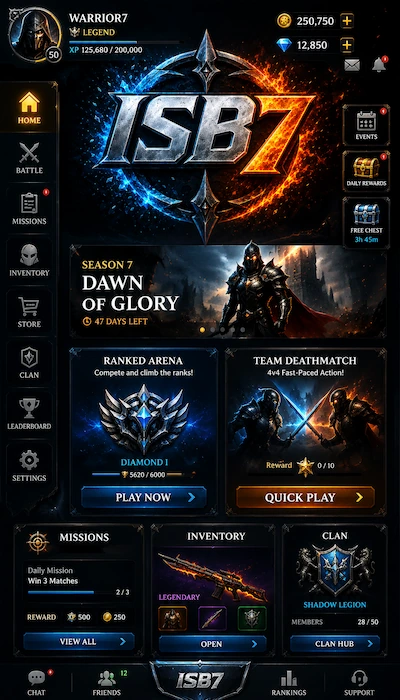 ISB7 Game Dasboard image