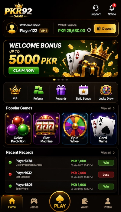 PKR92 Game Dashboard image