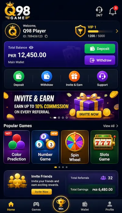 Q98 Game Dashboard image