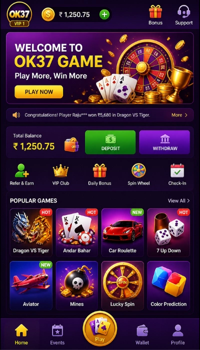 OK37 Game Dashboard image