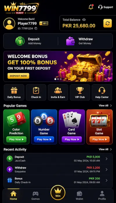 win7799 game dashboard image