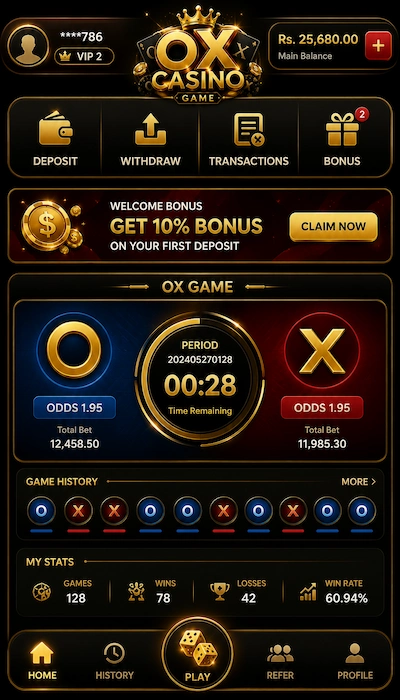 OX Game Dasboard image